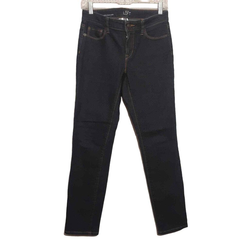 Ann Taylor Loft womens jeans 27/4x29 dark blue modern skinny ankle stretch